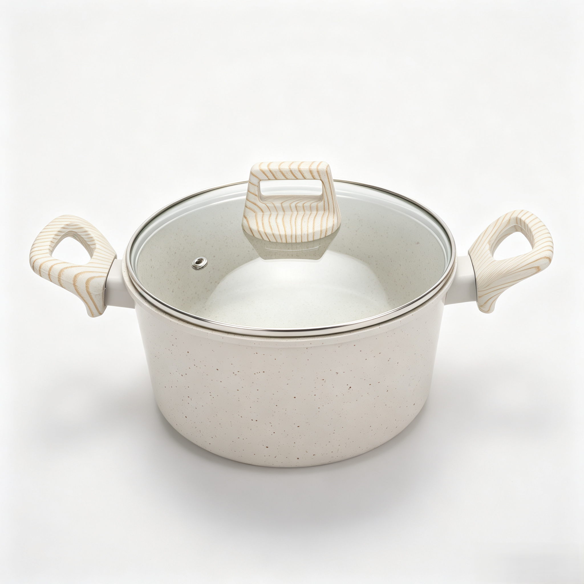 Large Capacity Durable Nonstick Aluminum Cookware Pot Casserole Induction Bottom Bakelite Handle Glass Cover Oven Safe