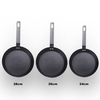 Bare Metal Nitrided Carbon Steel Fry Pan Skillet
