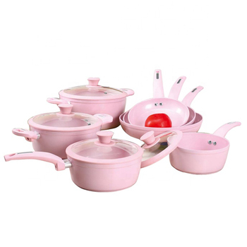 Pink Ceramic Coated Frying Pan Forged Aluminum