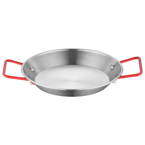 Commercial Double-Eared Stainless Steel Paella Seafood Pot Nonstick Gas Grill