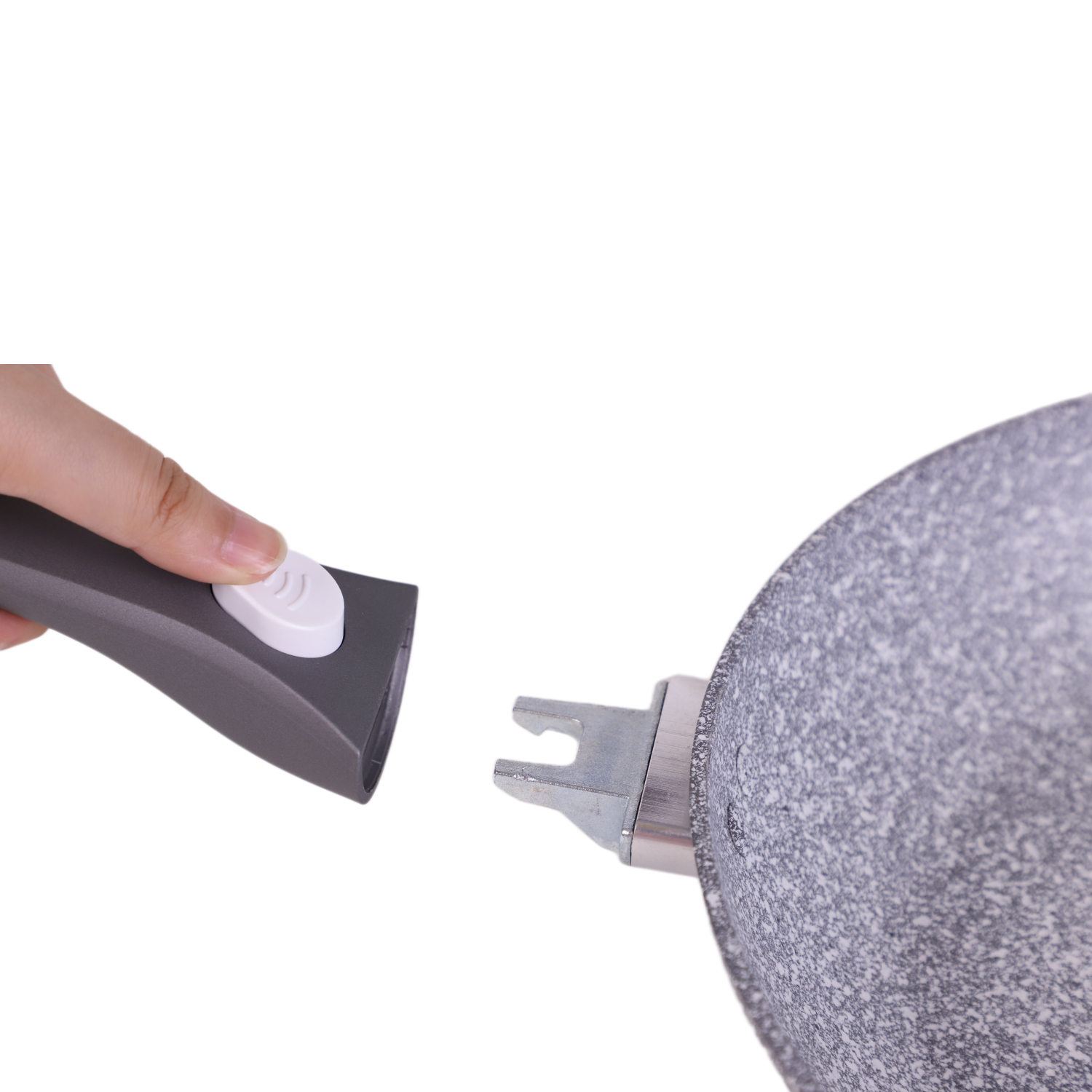 Granite Coating Non-Stick 9 Inch 24cm Forged Aluminum Fry Pan with Detachable Handle Soft Touch Coating Induction Ready