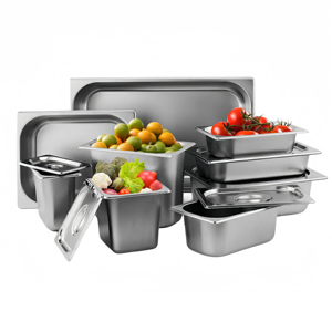 Stainless Steel 201/304 With Steel Cover Canteen Serving Container