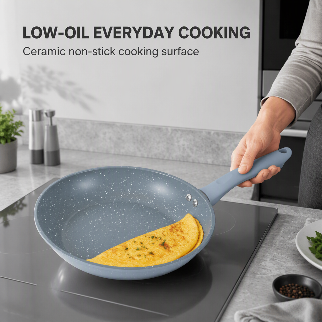 10-Inch Heavy Gauge Carbon Steel Fry Pan Scene 1