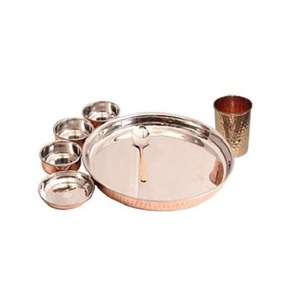 Hammered Stainless Steel Thali Dinner Set Prime Quality Round Shape Dinnerware Food Serving Thali Set In Bulk