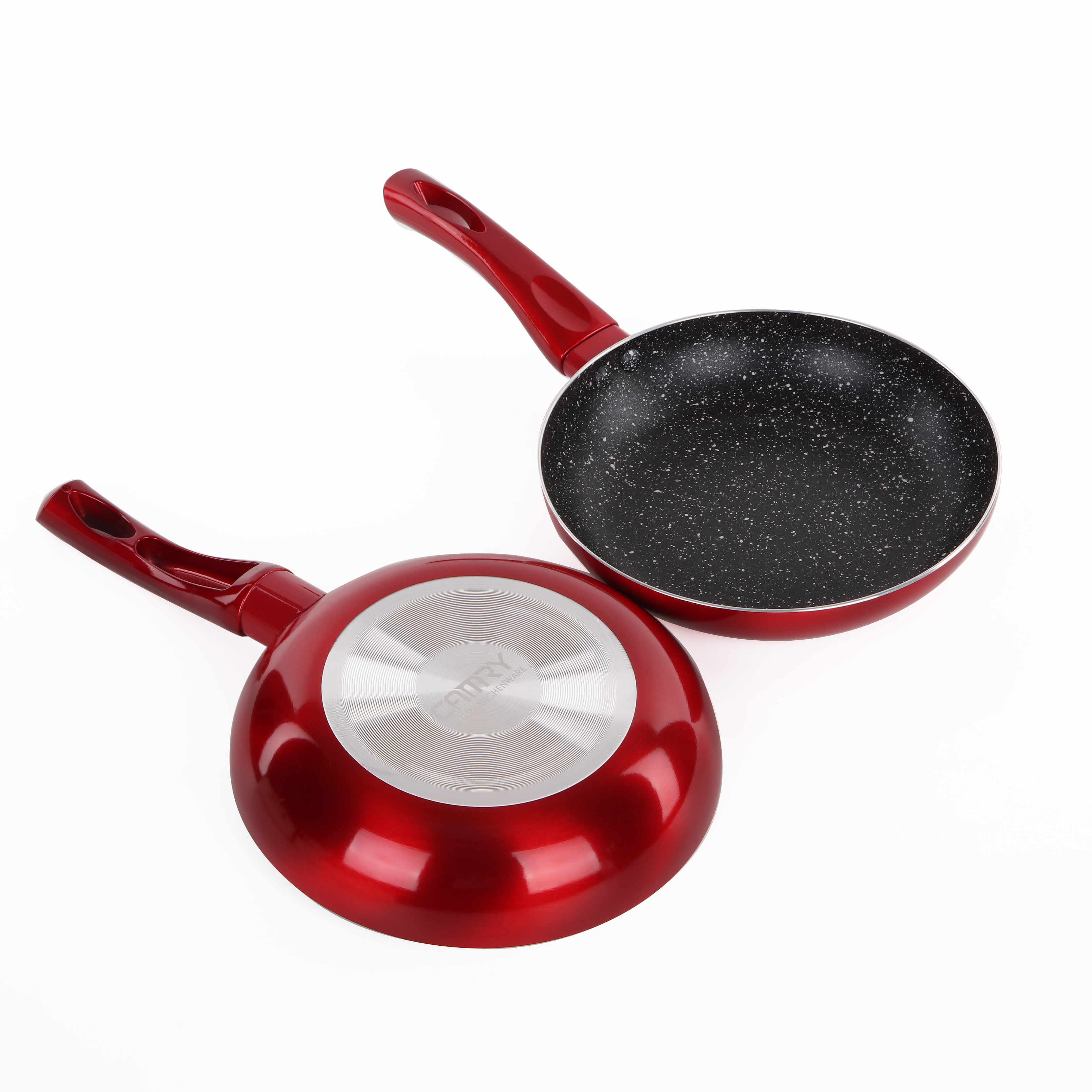 Hot Sale Durable 30 cm PFOA-free Non-Stick Pressed Frying Pan Glass Cover Heat-Resistant Handle for Household Restaurant Cooking