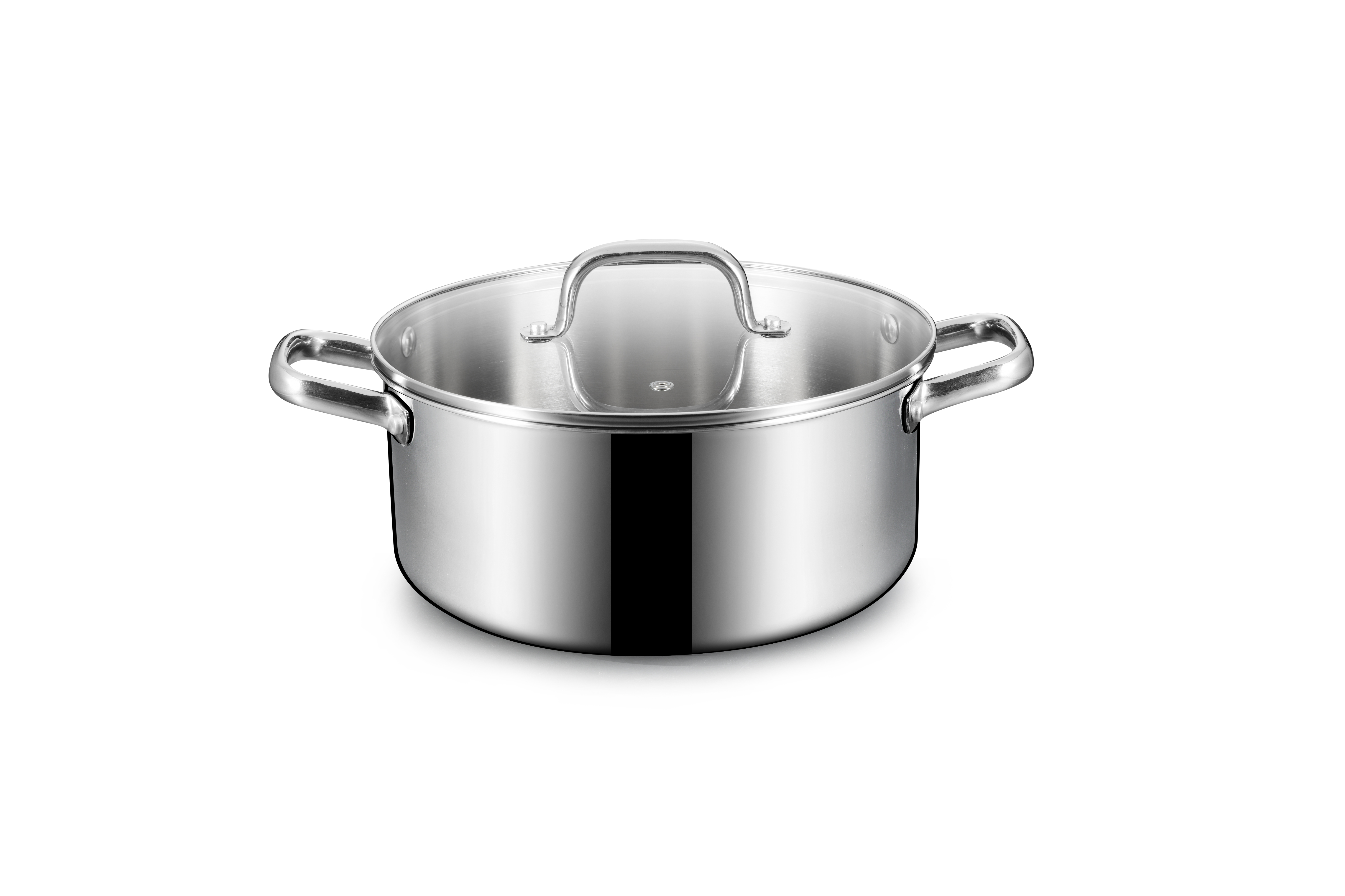 Factory Price Tri-ply Stainless Steel Cookware Set Non-Stick Interior Glass Cover Oven Safe Classic Design Flat Bottom for Home