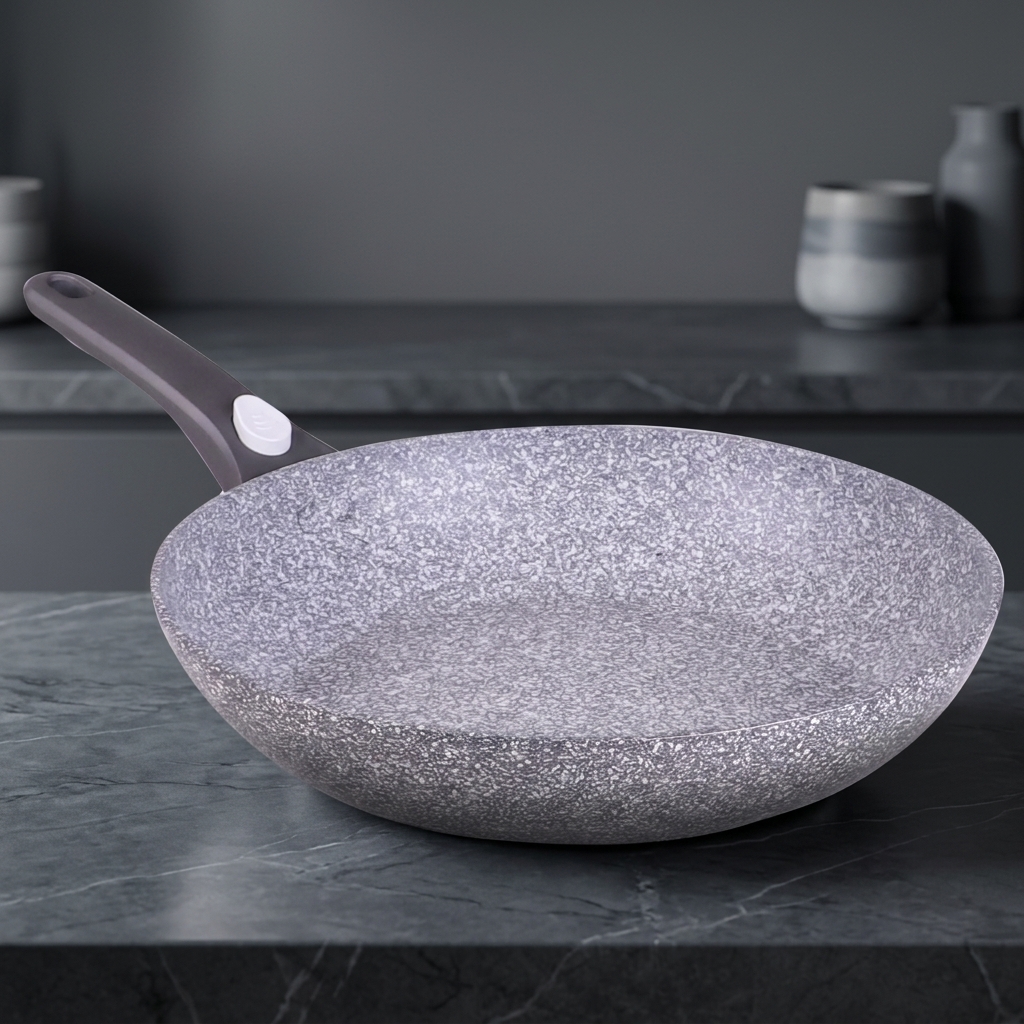 Granite Coating Non-Stick 9 Inch 24cm Forged Aluminum Fry Pan with Detachable Handle Soft Touch Coating Induction Ready