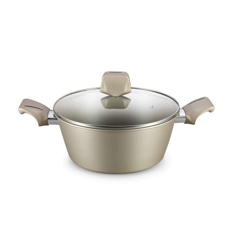 9 Piece Modern Design Titanium Non-Stick Coating Cookware Set Heavy Gauge Carbon Steel Pots Pans Soft Touch Handle Customizable