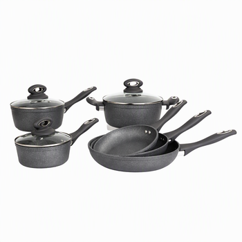 9 Piece Forged Aluminum Cookware Set Marble Coating