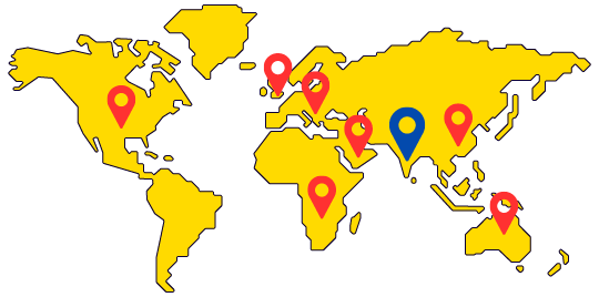Global shipping and export map PP Impex India stainless steel manufacturer
