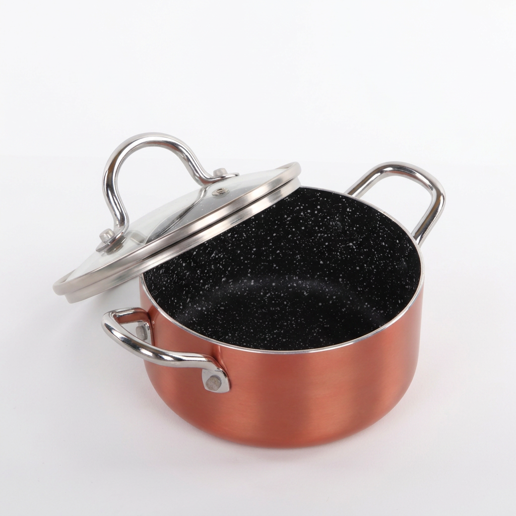 14cm Mini Sauce Pan with Glass Lid Colorful Non Stick Cookware for Induction and Gas Stoves Home Kitchen Use