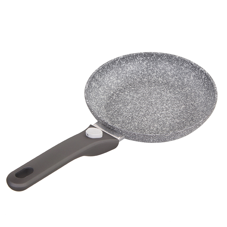 Granite Coating Non-Stick 9 Inch 24cm Forged Aluminum Fry Pan with Detachable Handle Soft Touch Coating Induction Ready