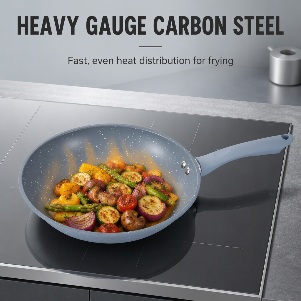 10-Inch Heavy Gauge Carbon Steel Fry Pan Scene 2
