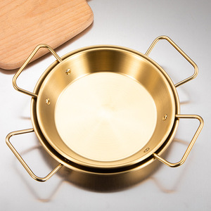 Stainless Steel European Style Seafood Hot Pot Spanish Paella Pan