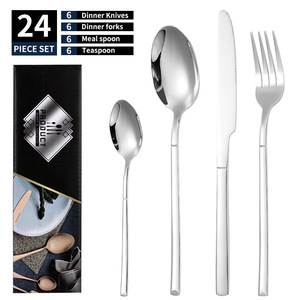 Factory Price Knight 24Pcs Stainless Steel Cutlery Set Wholesale Flatware
