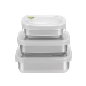 IKOO Stackable Microwave Safe Stainless Steel Lunch Box Container