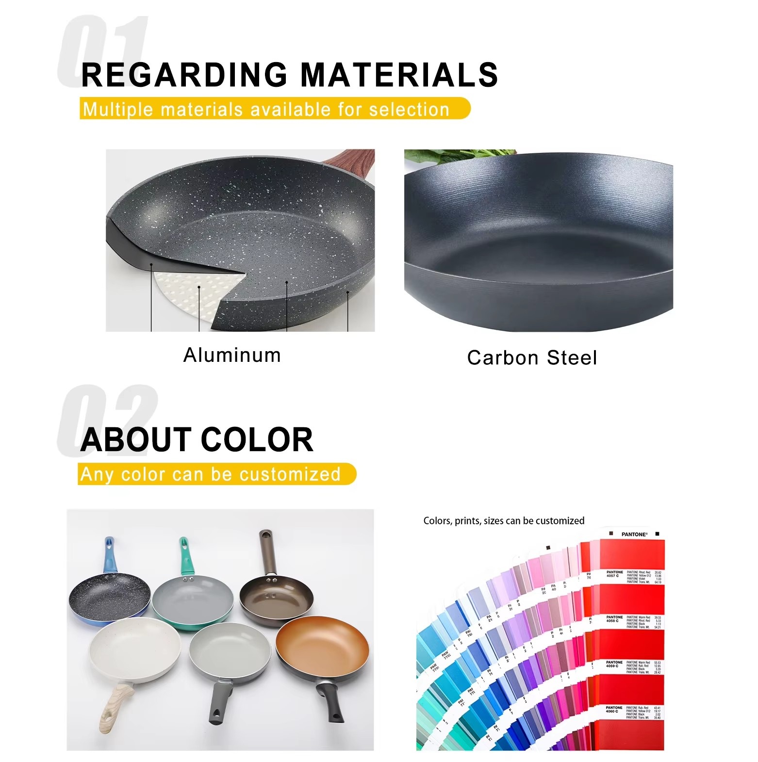 Easy Cleaning Modern Granit Nonstick Aluminum Cookware Pot Multi-function Deep Fry Pan Glass Lid Induction Ready Bakelite Handle