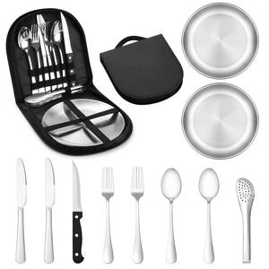 Stainless Steel Portable Picnic Utensils Set Cutlery Set For 2 Person 10pcs
