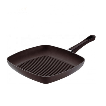 Pressed Square Aluminum Grill Pan Spiral Base