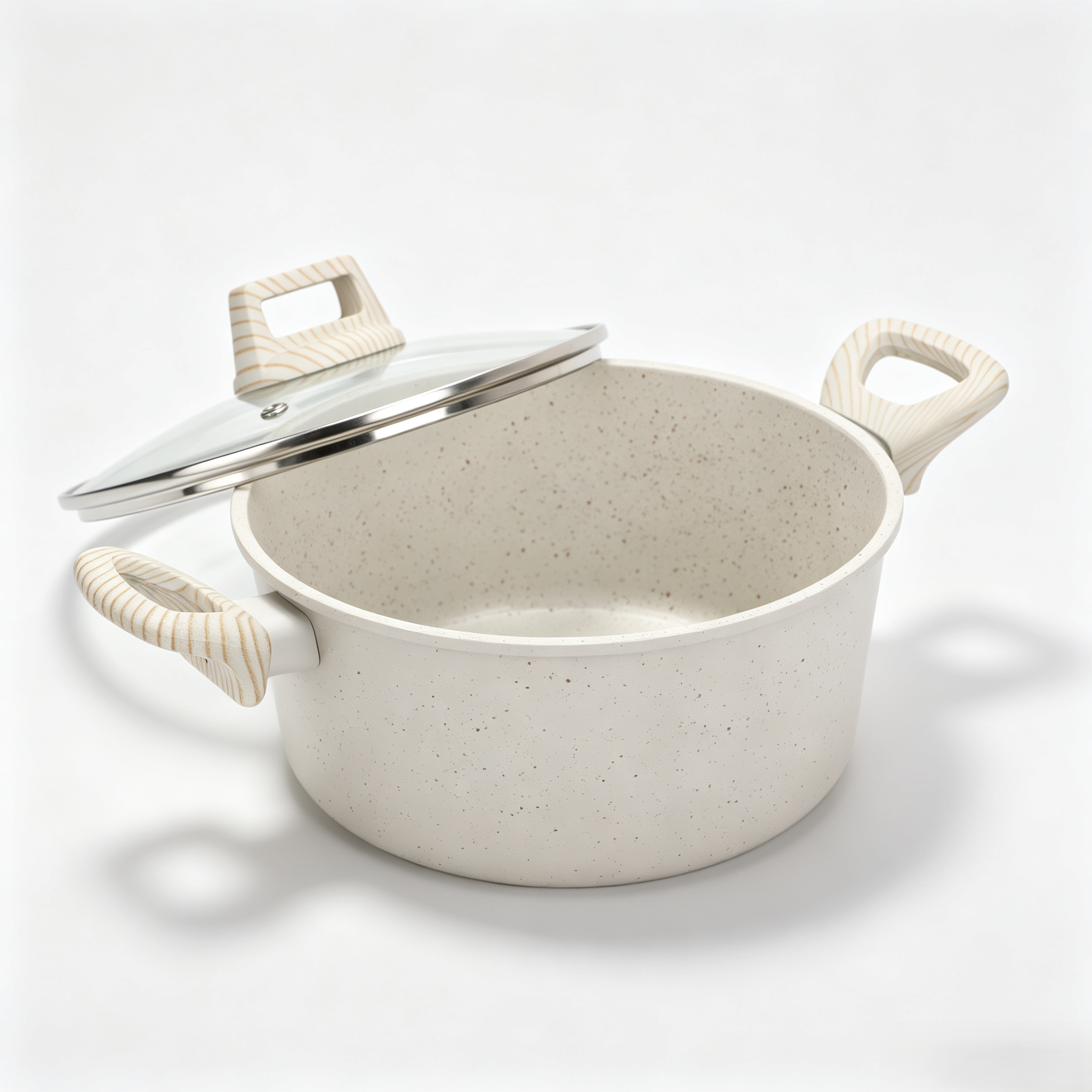 Large Capacity Durable Nonstick Aluminum Cookware Pot Casserole Induction Bottom Bakelite Handle Glass Cover Oven Safe