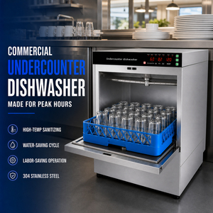 Under Counter Commercial Dishwasher Stainless Steel Automatic Cup Glass Washer for Restaurant Cafe Bar Hotel Kitchen